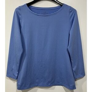 Vineyard Vines Sankaty Shirt Womens Medium Striped Stretch‎ Performance Whale